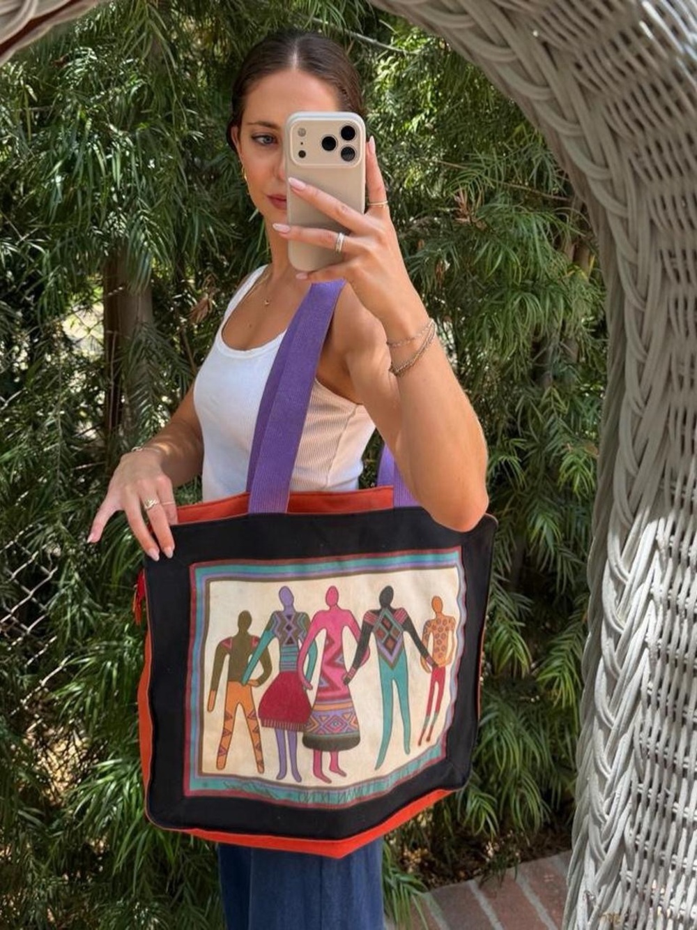 vintage, deadstock "The Art of Human Beings" canvas tote bag by the iconic - Picture 3 of 6